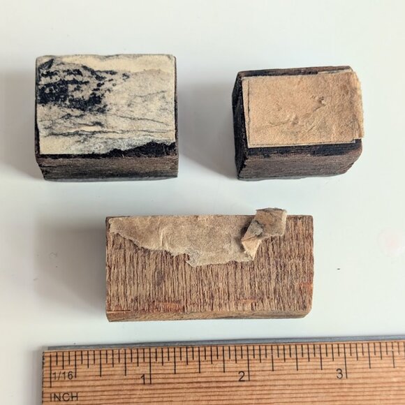 Lot of 3 Antique Copper & Wood Animals Letterpress Printers Blocks Horse Cow - Picture 9 of 9